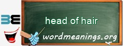 WordMeaning blackboard for head of hair